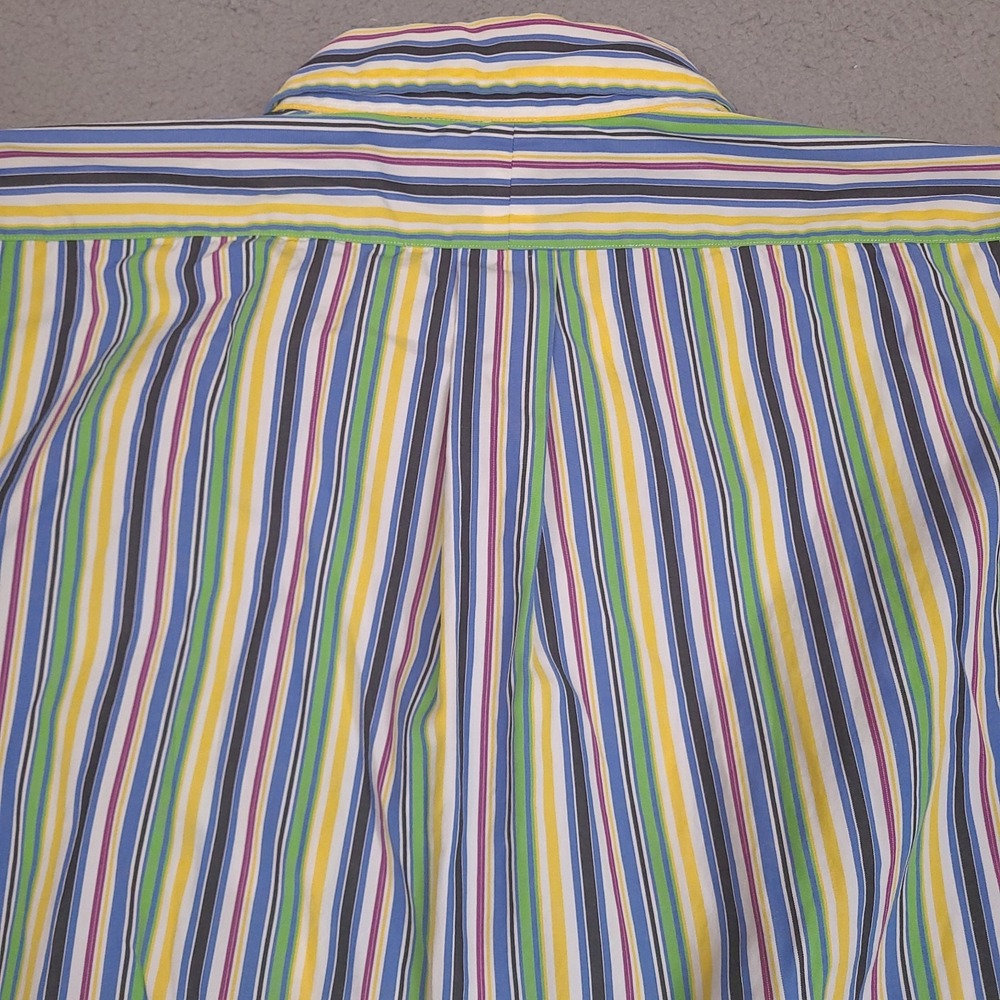 Vintage Ralph Lauren Shirt Mens XL Striped Button Classic Fit Preppy Colorful - Picture 11 of 12